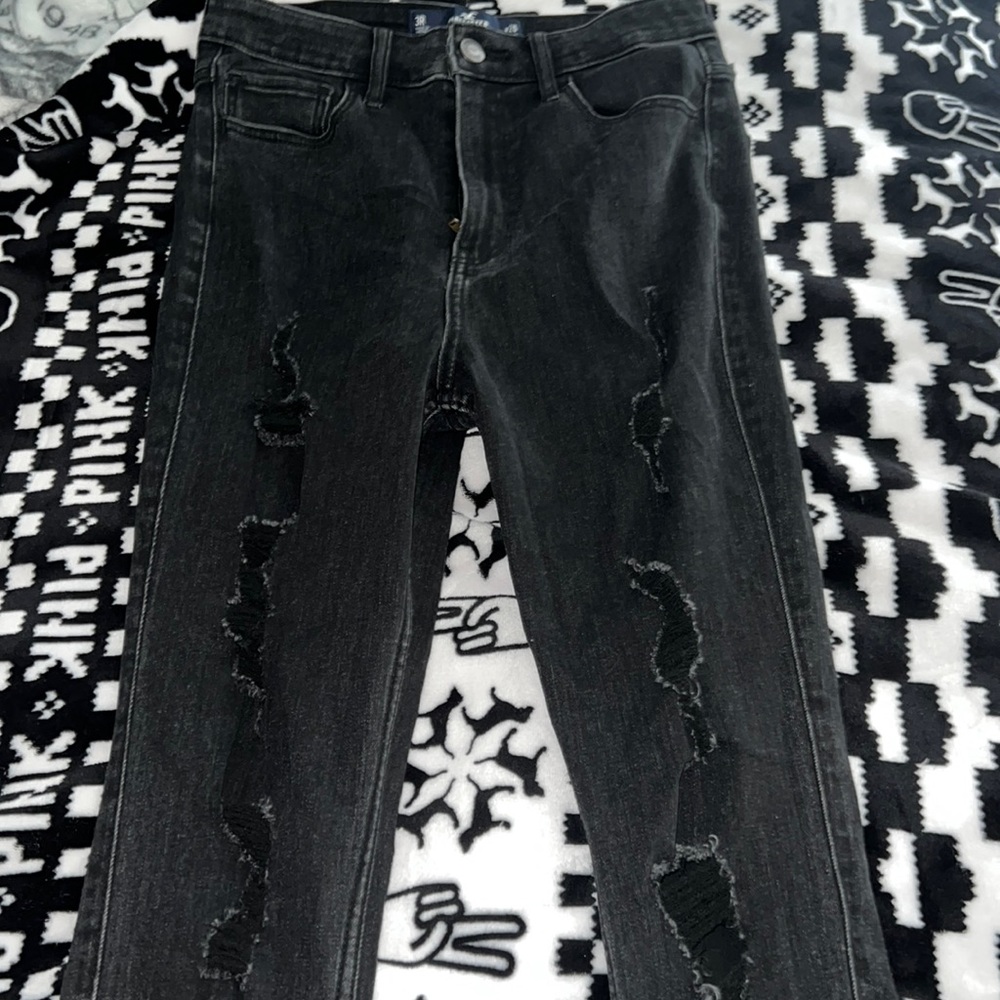 hollsiter black ultra high- rise super skinny jeans in juniors